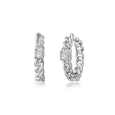 Baby Silver Hoop, White Rhodium, Zircon Gemstone + Sun Gift